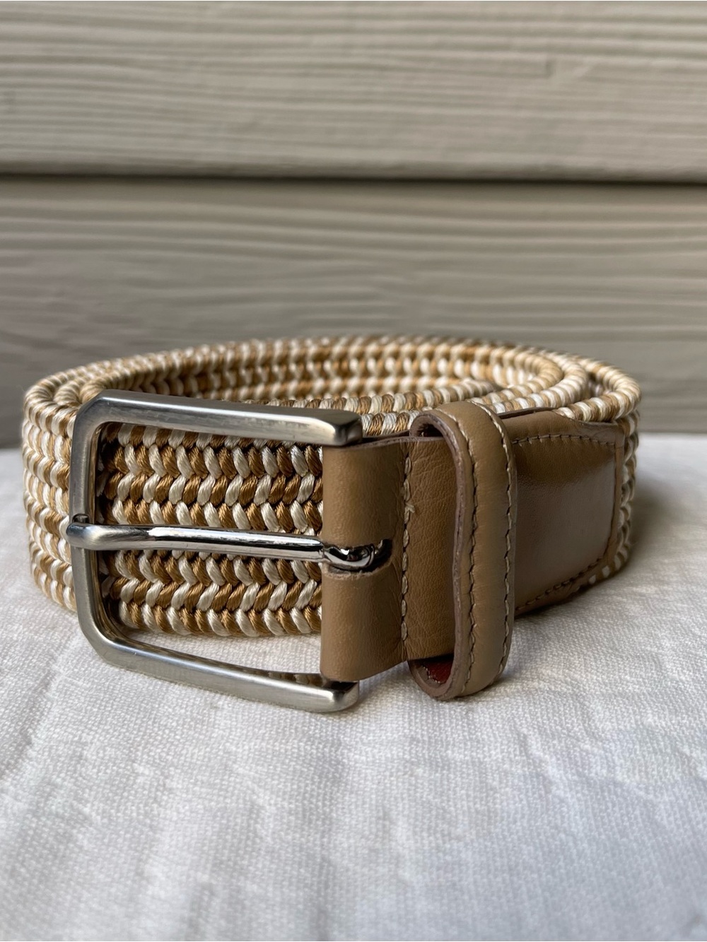 SOLD / Torino Braided Stretch Belt Size 36 Mint